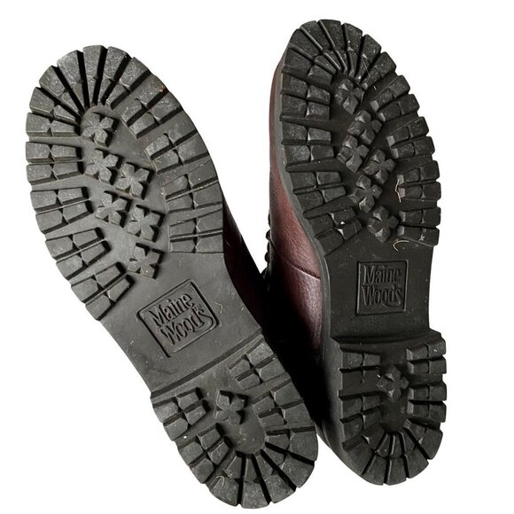 Main Woods Brown Leather Hiking Boots Women's Sz 6M Gorpcore Outdoor Chore Boots - Picture 7 of 11